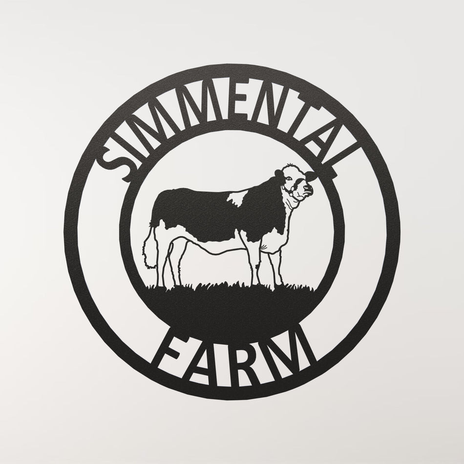 Simmental Cow | Metal Farm Sign