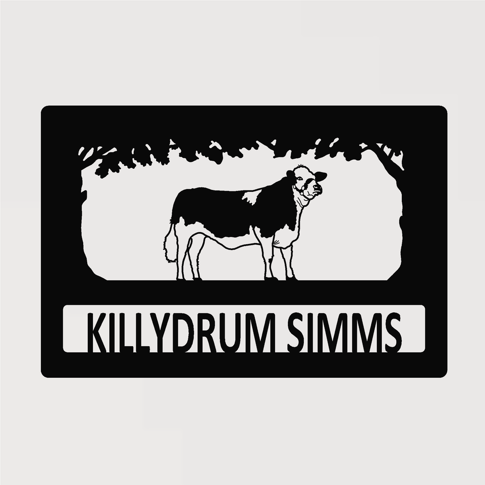 Simmental Cow | Metal Farm Sign