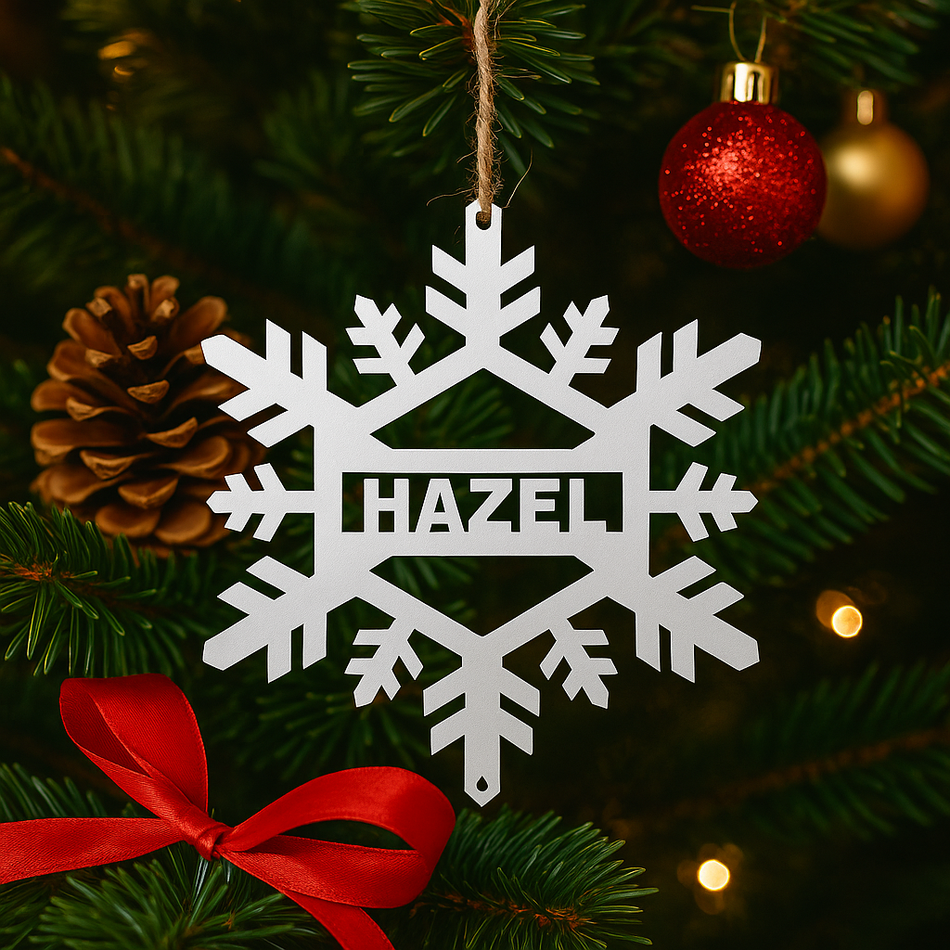 Snowflake Christmas Tree Decoration | Metal Wall Art