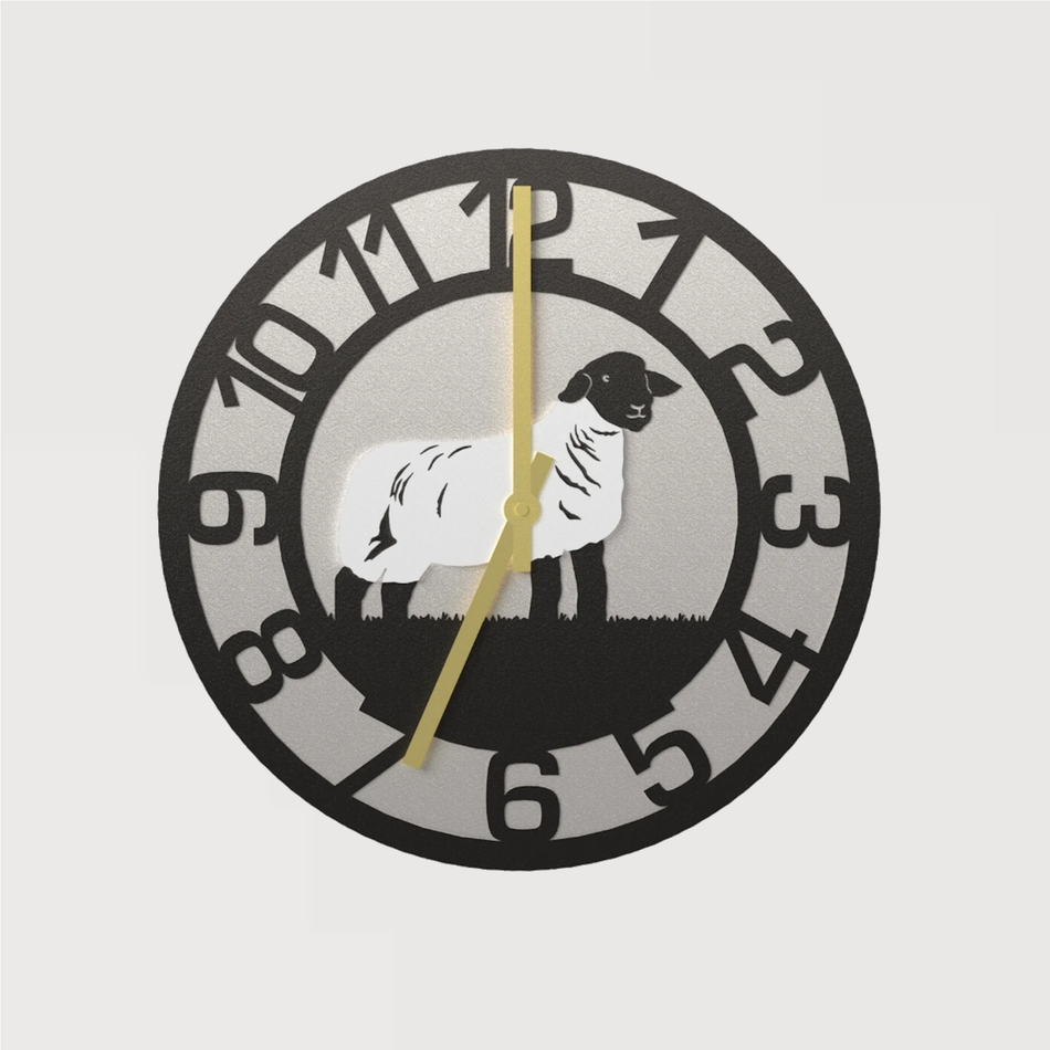 Suffolk Sheep Metal Wall Clock