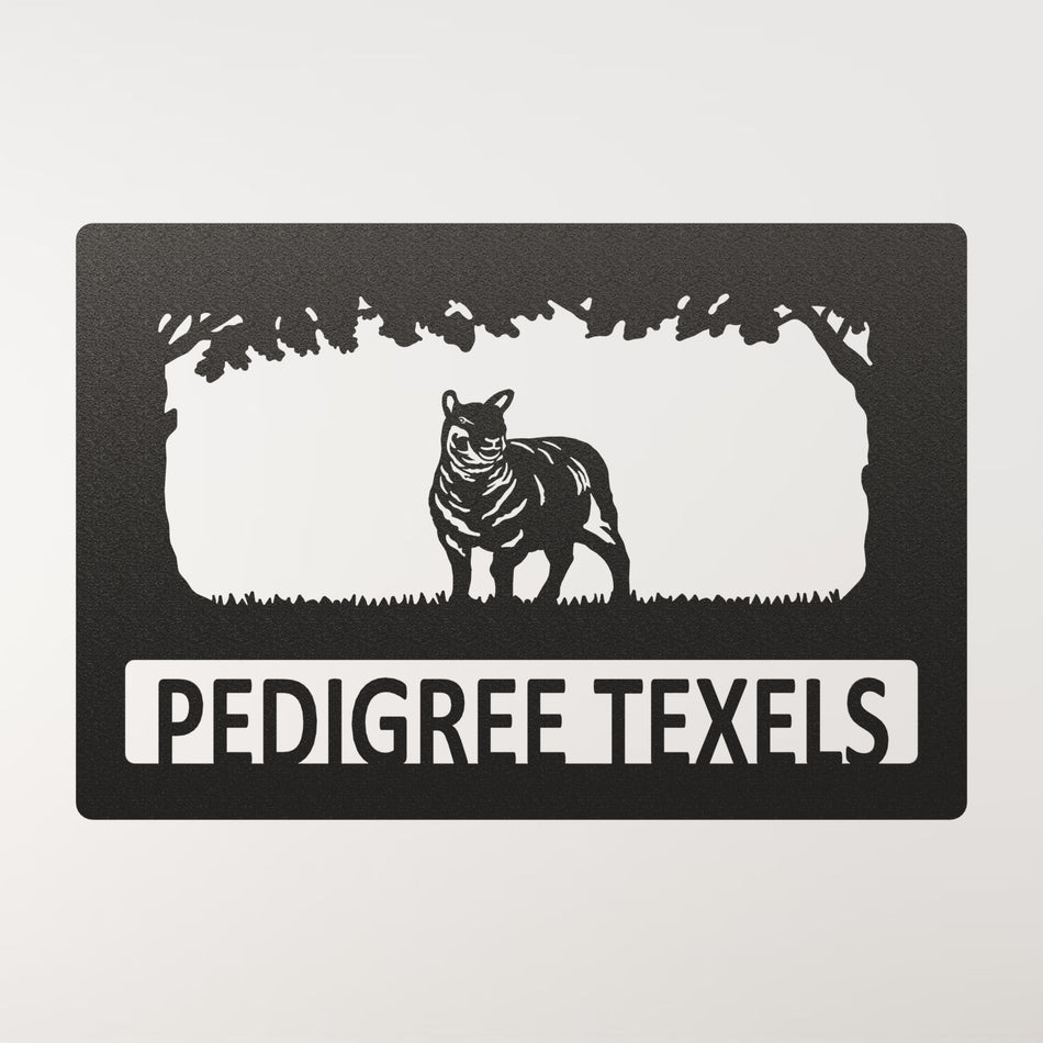 𝐓𝐞𝐱𝐞𝐥 𝐒𝐡𝐞𝐞𝐩 | Metal Farm Sign (Rectangle)