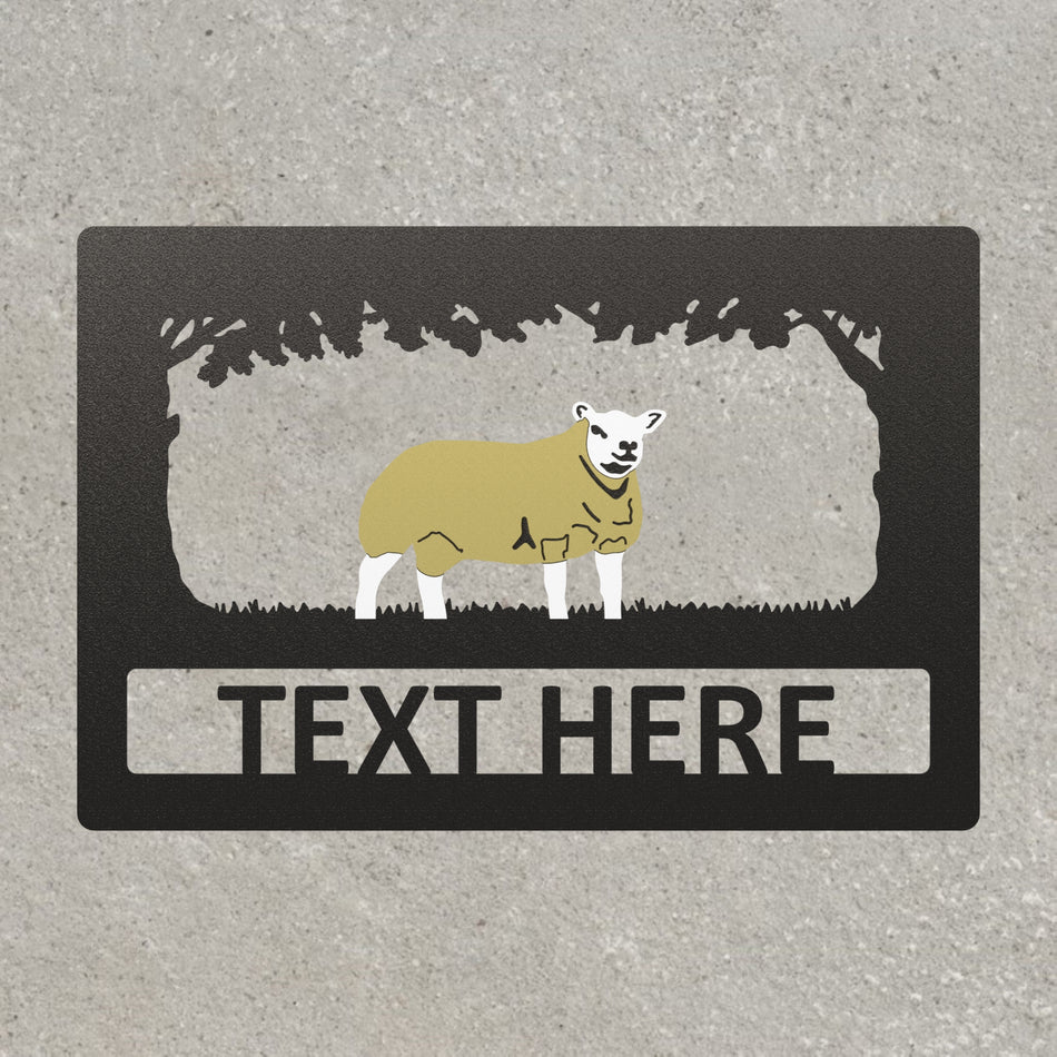 𝐓𝐞𝐱𝐞𝐥 𝐒𝐡𝐞𝐞𝐩 | Metal Farm Sign (Rectangle)