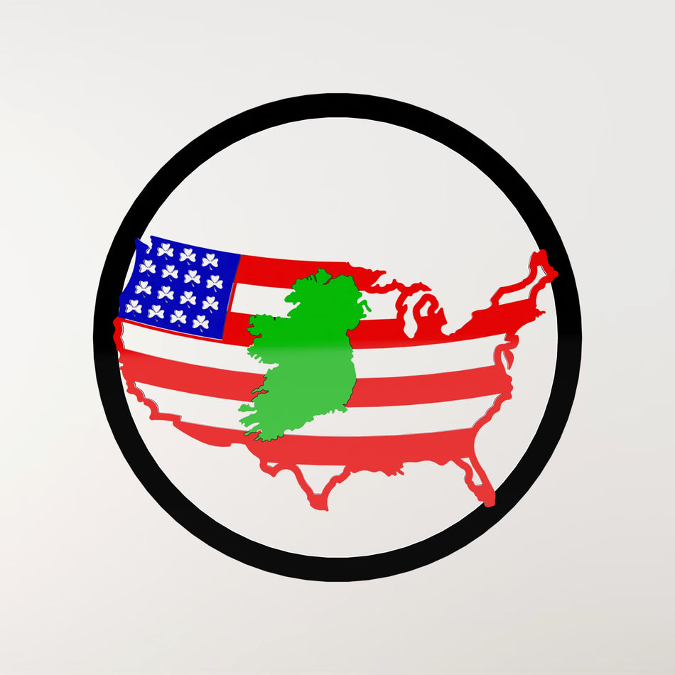 Irish American Map | Metal Wall Art