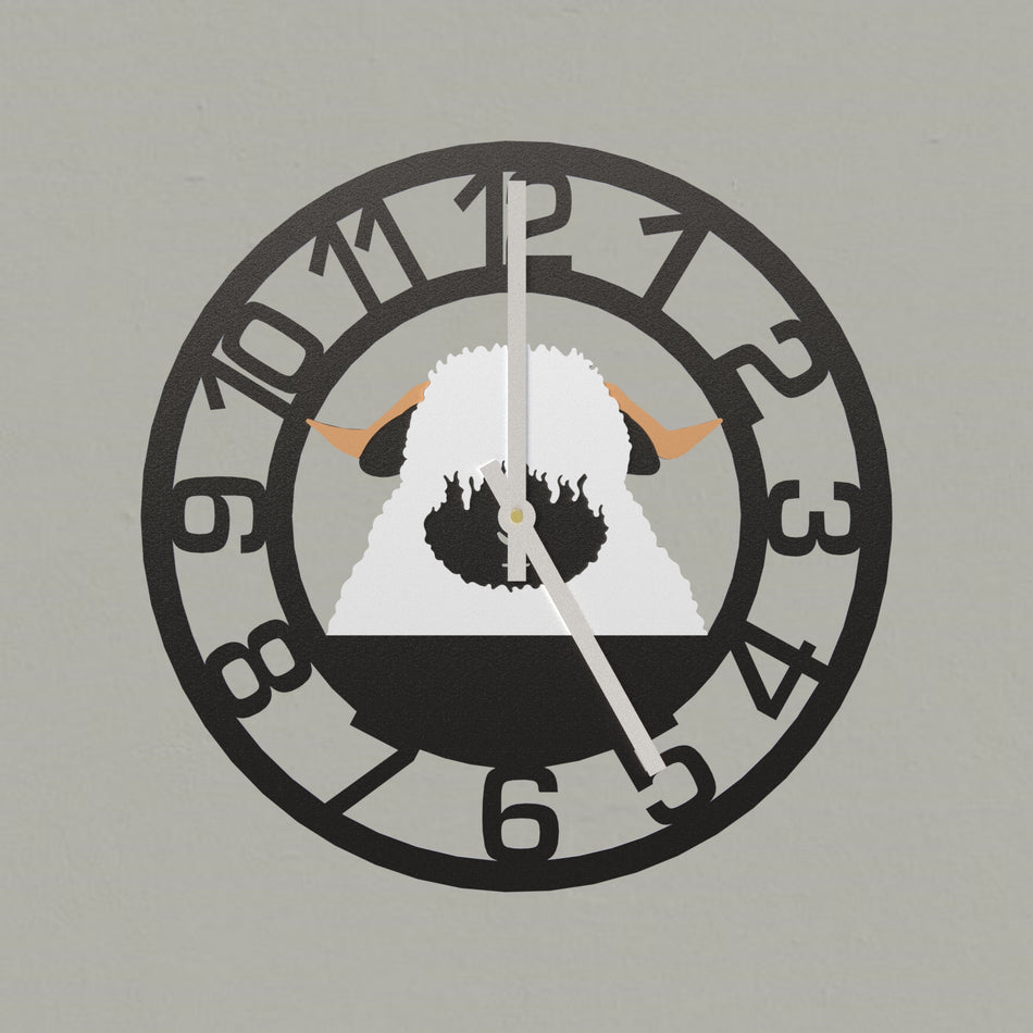 Valais Blacknose Sheep Metal Wall Clock