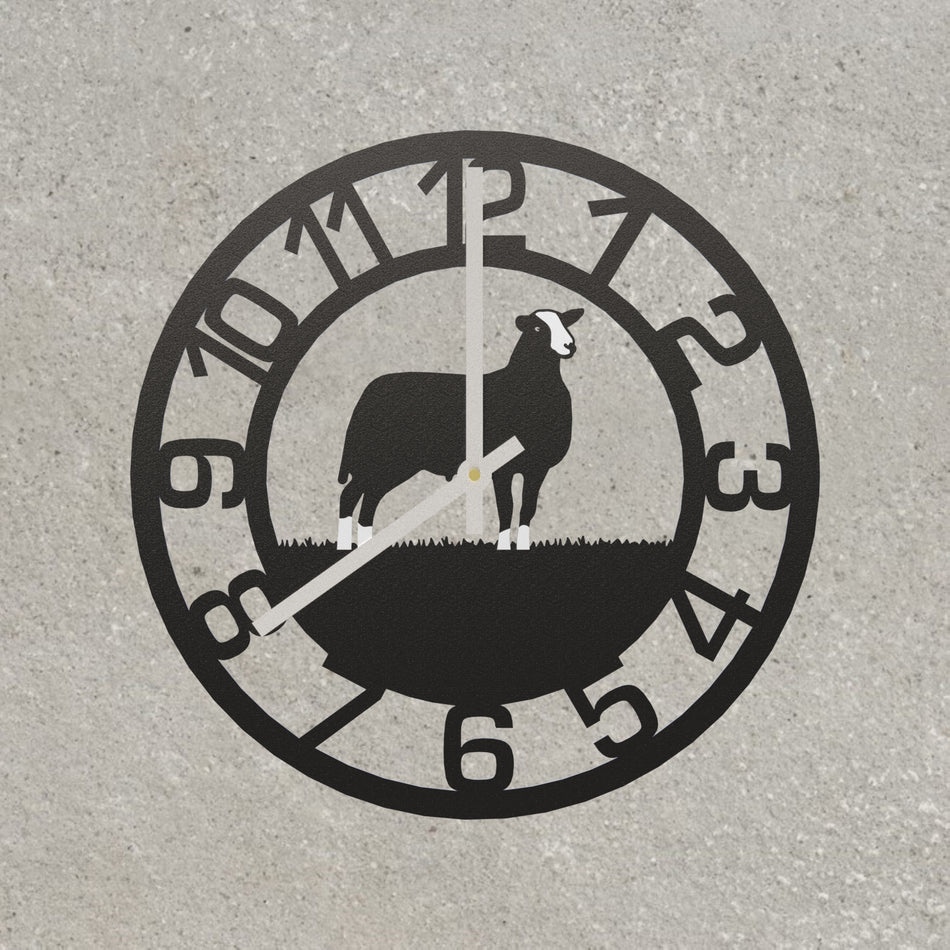 Zwartbles Sheep Metal Wall Clock