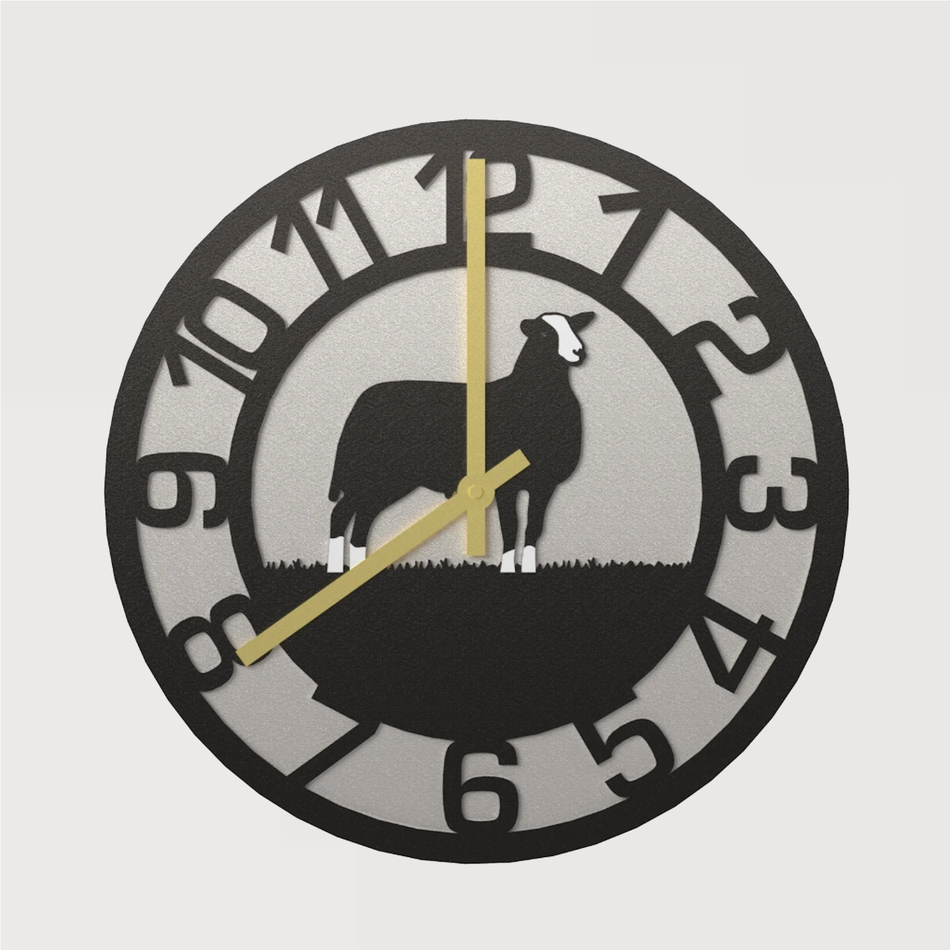 Zwartbles Sheep Metal Wall Clock