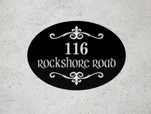 Metal Address Sign Oval 