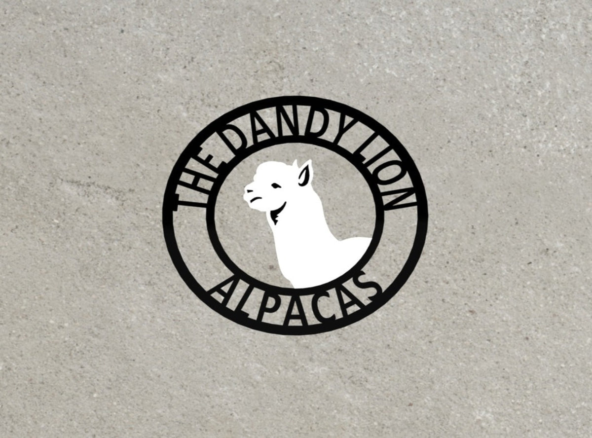 Alpaca Metal Farm Sign 