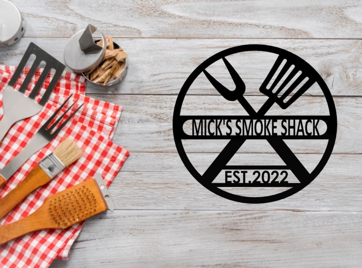 Home BBQ Metal Sign