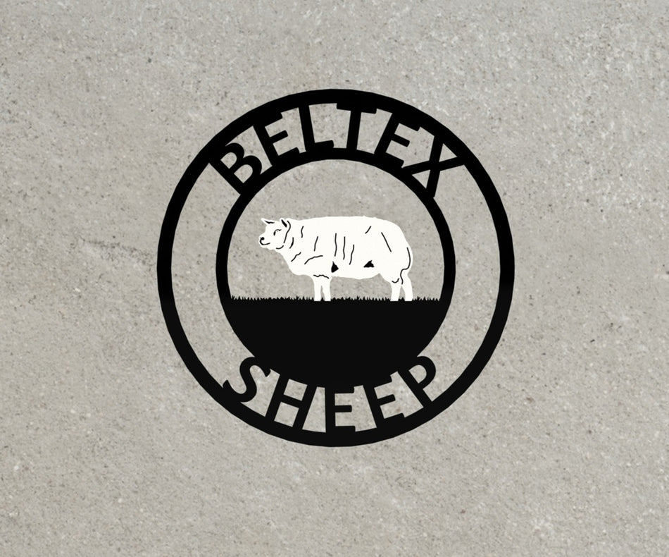 Beltex Sheep Metal Farm Sign 