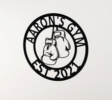 Load image into Gallery viewer, Home Gym Sign Metal Boxing Gloves 
