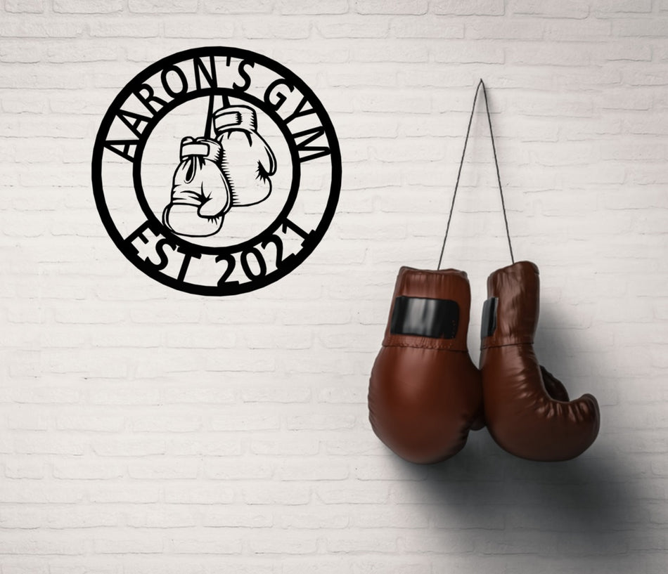 Home Gym Sign - Boxing Gloves