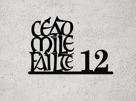 Céad Míle Fáilte Metal Address Sign