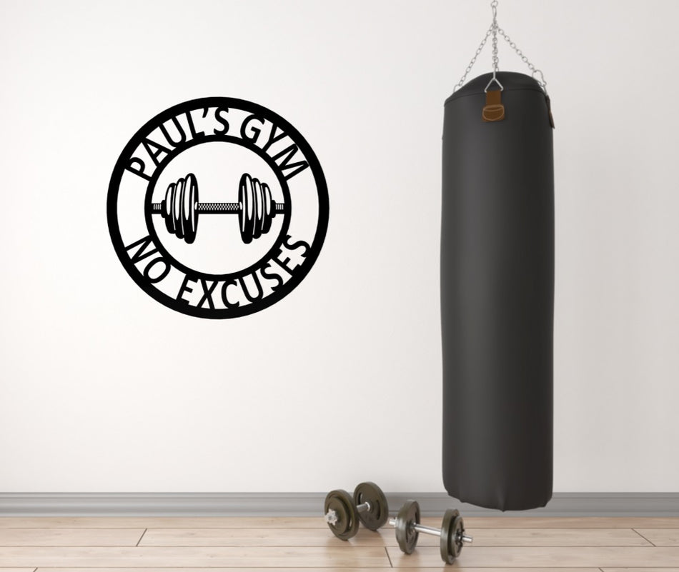 Home Gym Sign Barbell