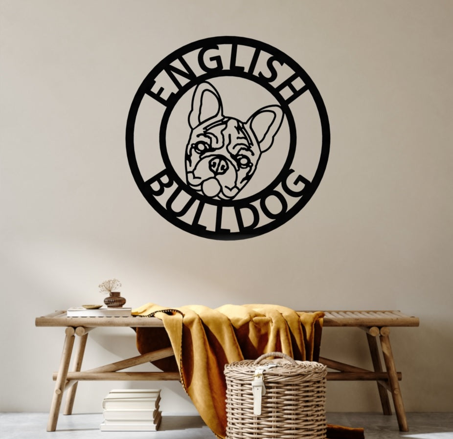 Personalised English Bulldog Metal Sign