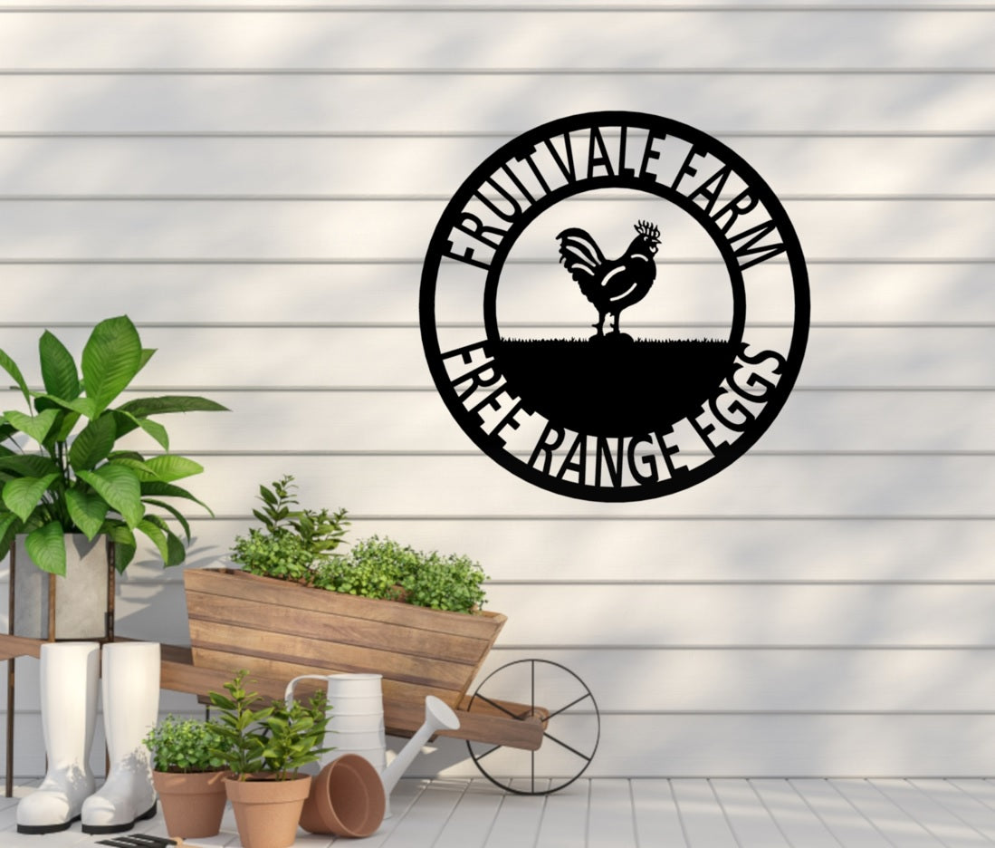 Poultry Hen Farm Metal Sign