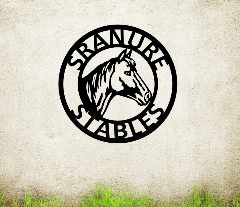 Horse Custom Metal Farm Sign