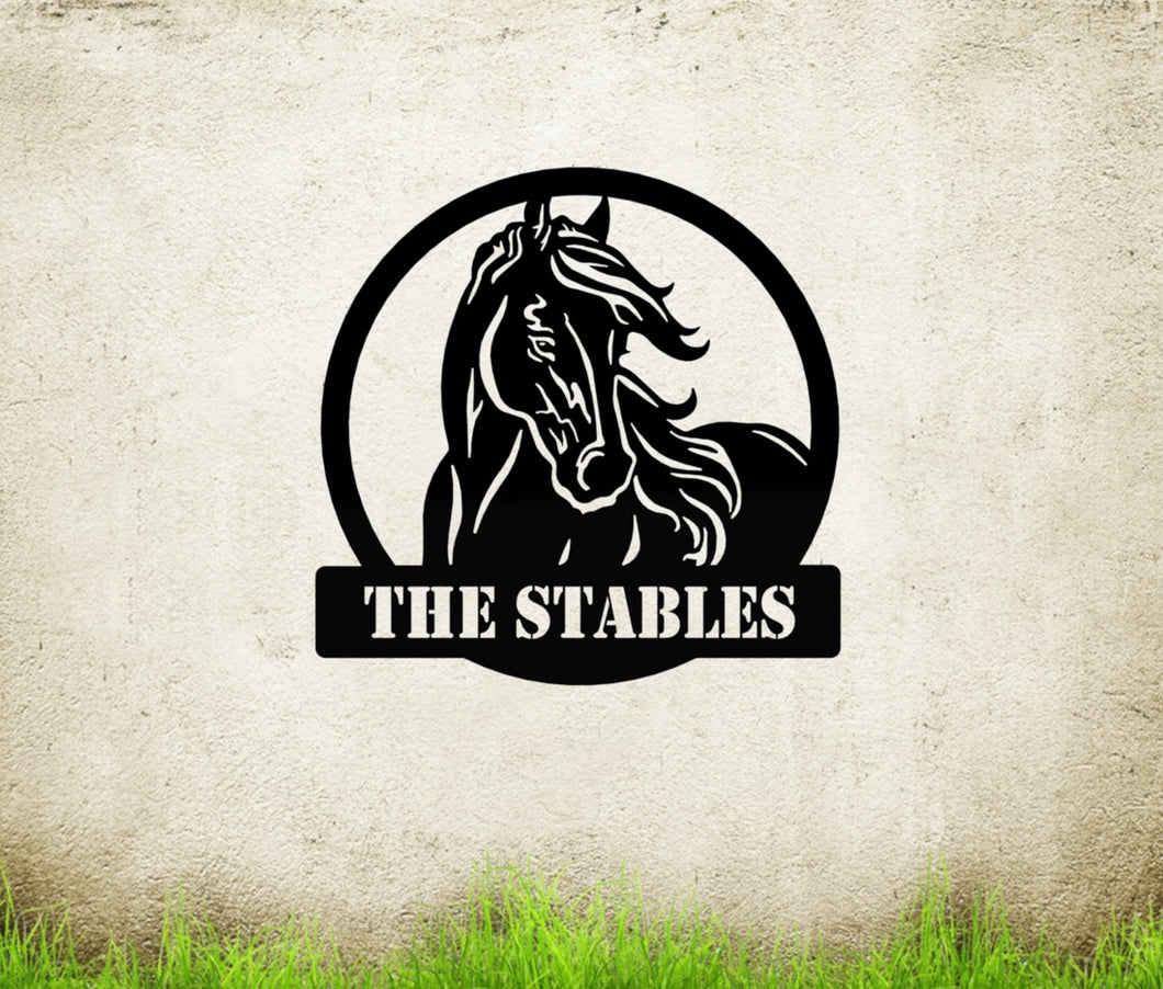 Horse Stable Metal Farm Sign 