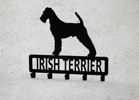 Personalised Irish Terrier Key Coat Hook Dog Lead Holder 