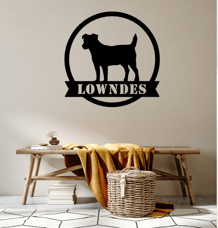 Personalised Jack Russell Terrier Metal Dog Sign