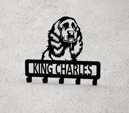 King Charles Key Coat Dog Lead Holder Personalised