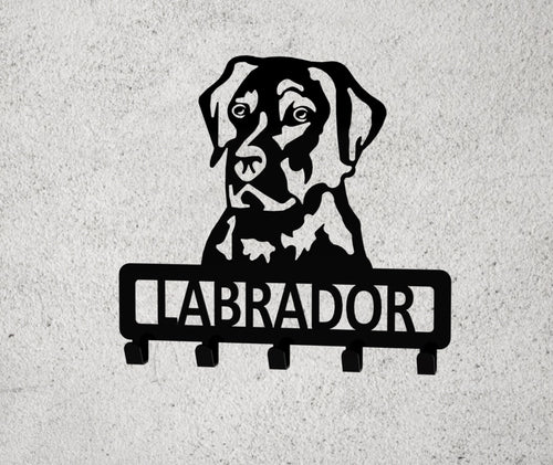 Labrador Key Coat Hook Dog Lead Holder Personalised 