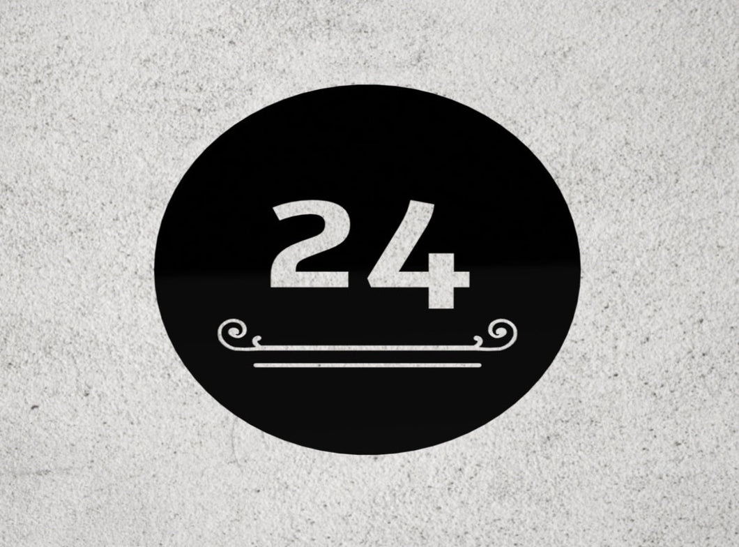 House Number Sign Round