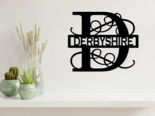 Load image into Gallery viewer, Letter Monogram Wall Art in Black from Monea Metal Design
