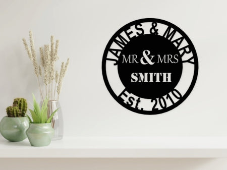 Wedding/Anniversary Design - MR & MRS in Black - from Monea Metal Design