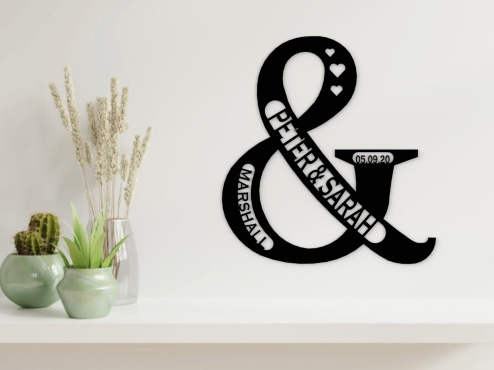 Monea Wedding/Engagement Sign & Design in Black - from Monea Metal Design