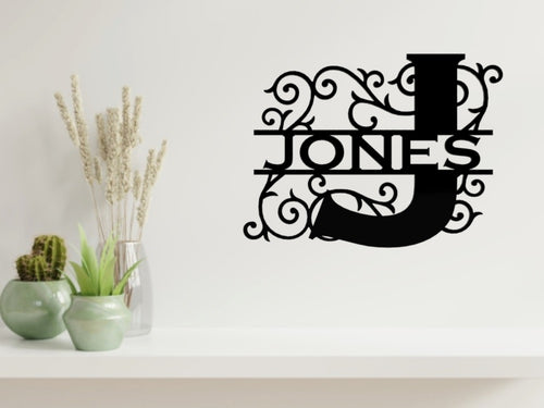 Letter Monogram 2 Wall Art in Black - from Monea Metal Design