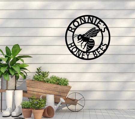 Honey Bee Metal Sign
