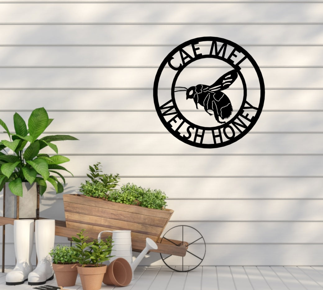Honey Bee Metal Farm Sign