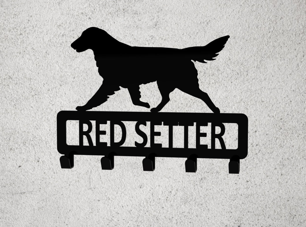 Red Setter Key Coat Holder Dog Lead Holder Personalised 