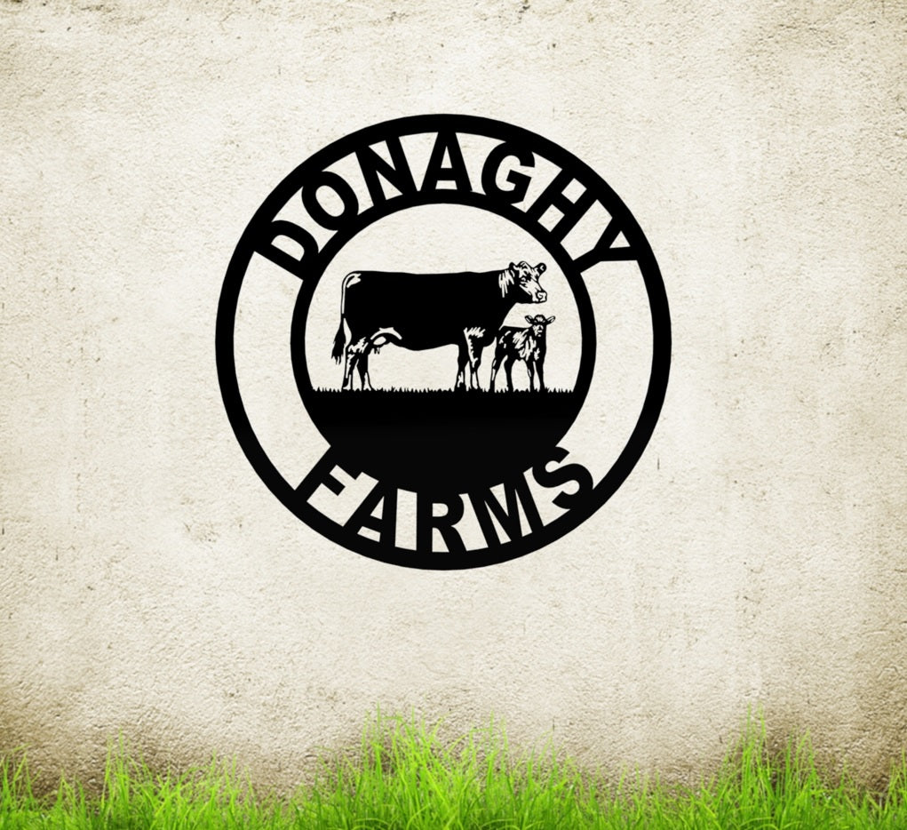 Beef Cow Custom Metal Farm Sign