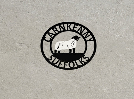 Suffolk Sheep Metal Farm Sign 