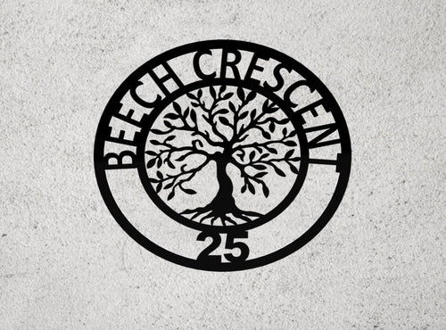 Tree Of Life Metal Address Sign 