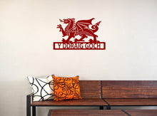 Load image into Gallery viewer, Personalised Welsh Dragon Metal Sign

