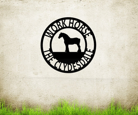 Working Horse Metal Farm Sign 
